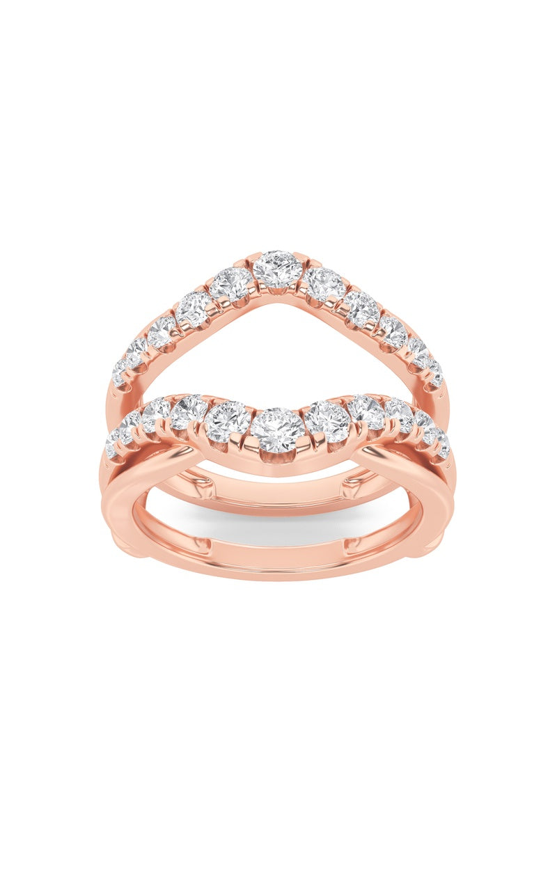 3CTW Round Shaped Lab Grown Diamond (F/VS) Insert Jacket Ring in 14K Gold