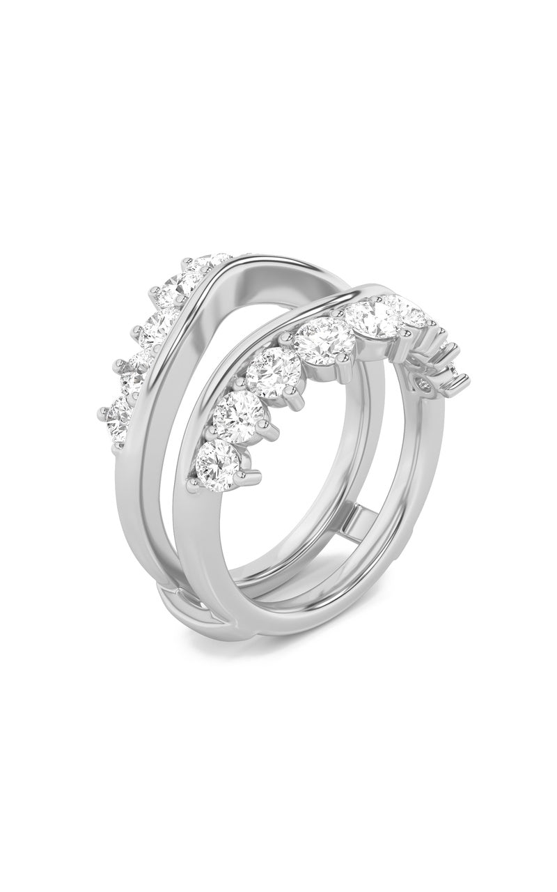 2CTW Round Shaped Lab Grown Diamond (F/VS) Insert Jacket Ring in 14K Gold