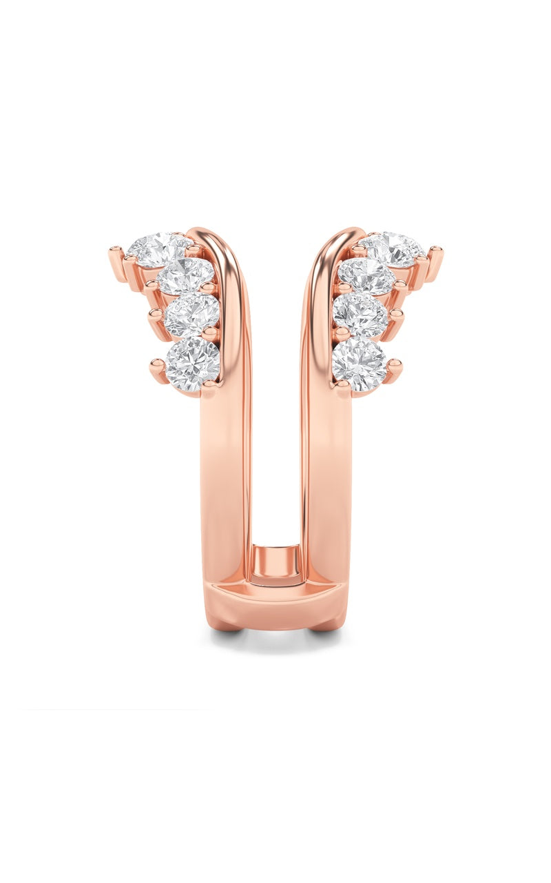 2CTW Round Shaped Lab Grown Diamond (F/VS) Insert Jacket Ring in 14K Gold