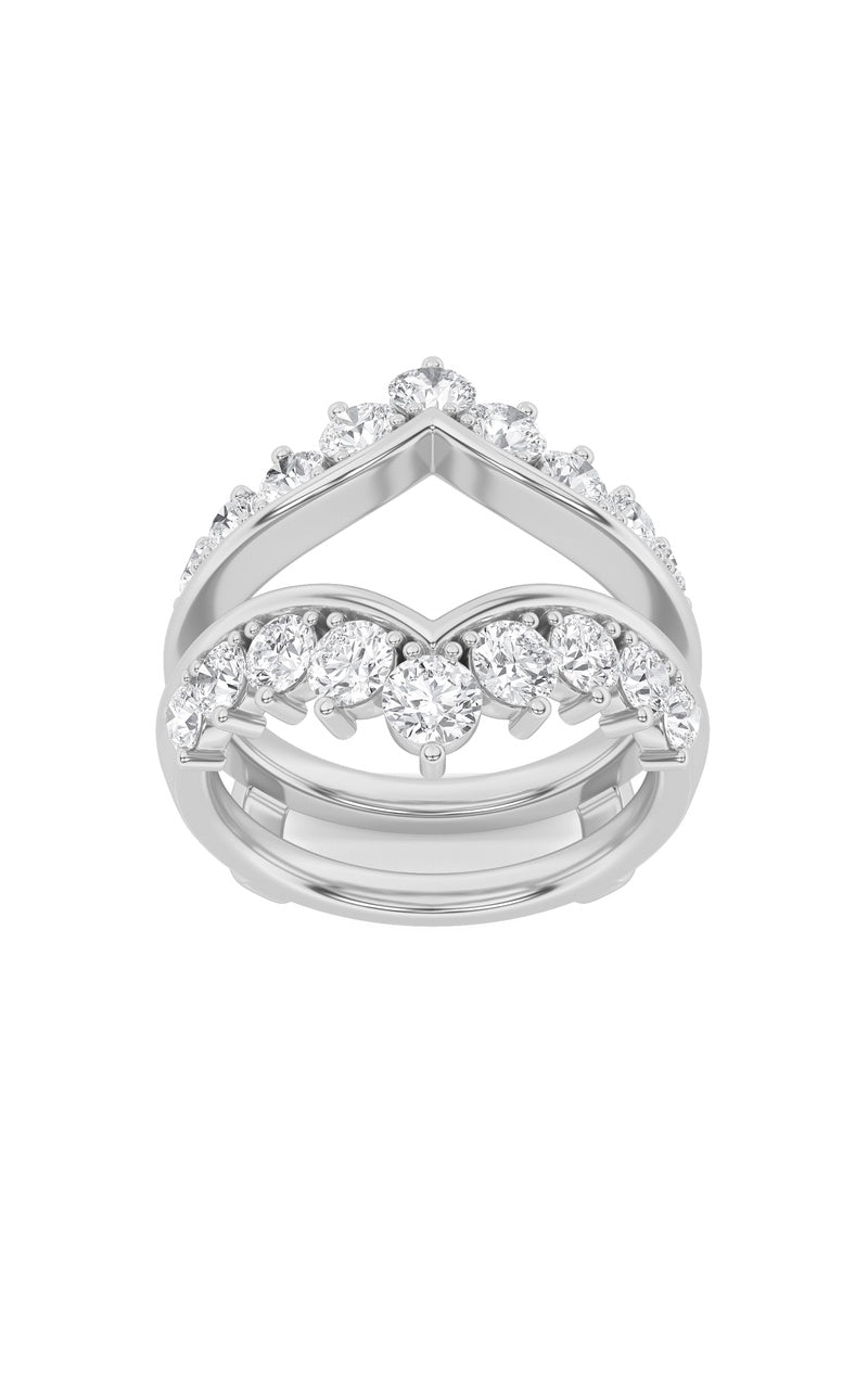 2CTW Round Shaped Lab Grown Diamond (F/VS) Insert Jacket Ring in 14K Gold