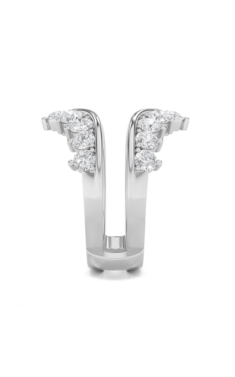 2CTW Round Shaped Lab Grown Diamond (F/VS) Insert Jacket Ring in 14K Gold