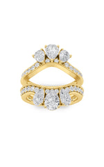 Load image into Gallery viewer, 2CTW Pear Shaped Lab Grown Diamond (F/VS) Insert Jacket Ring in 14K Gold
