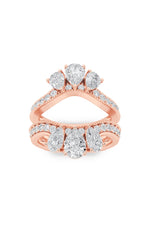 Load image into Gallery viewer, 2CTW Pear Shaped Lab Grown Diamond (F/VS) Insert Jacket Ring in 14K Gold
