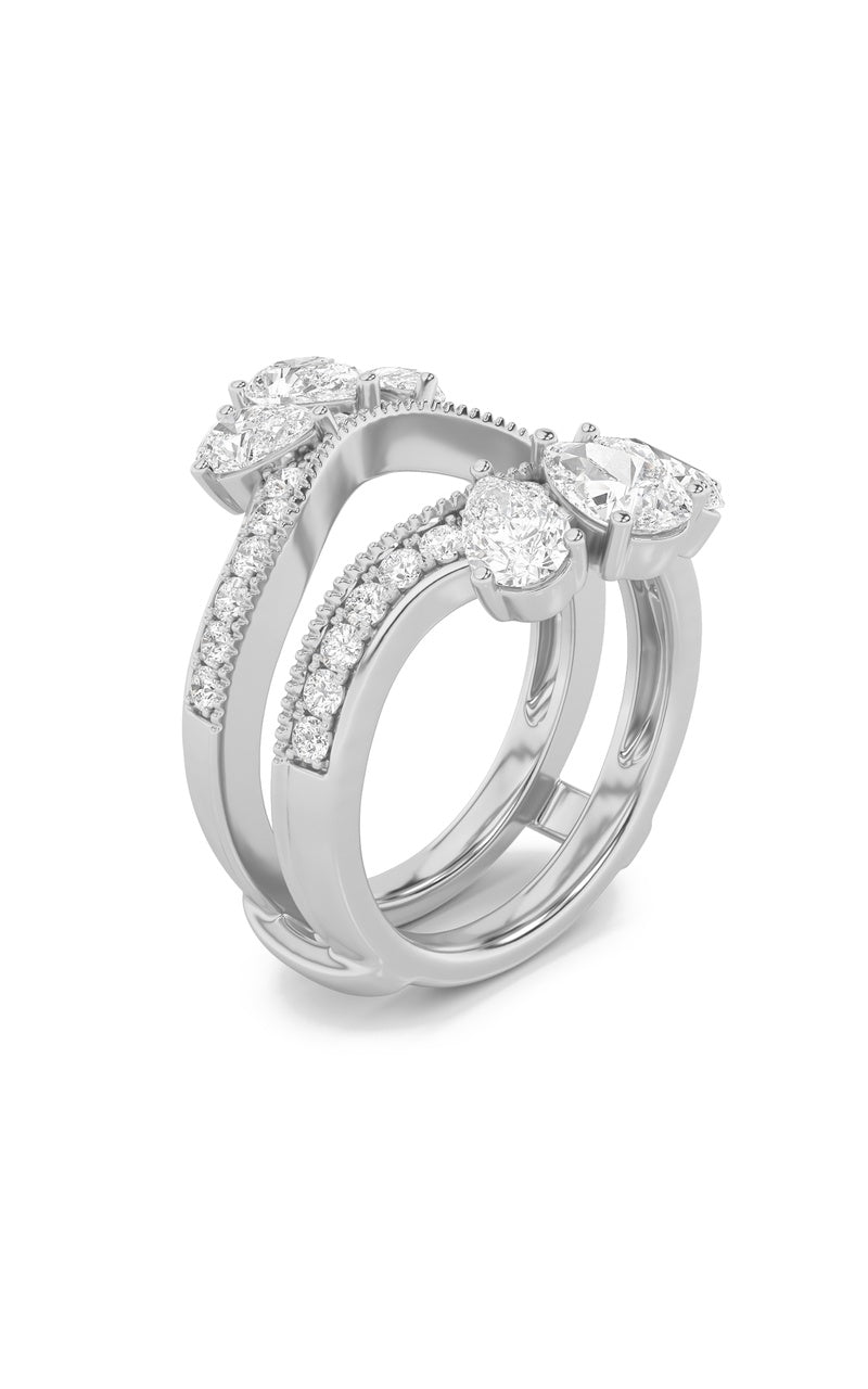 Vs) insert jacket ring in 14k gold