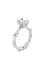 Load image into Gallery viewer, 1CTW Emerald Shaped Lab Grown Diamond (F/VS) Twisted Shank Solitaire Engagement Ring in 14K Gold
