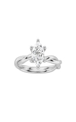 Load image into Gallery viewer, 1CTW Marquise Shaped Lab Grown Diamond (F/VS) Twisted Shank Solitaire Engagement Ring in 14K Gold

