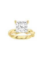 Load image into Gallery viewer, 1CTW Princess Shaped Lab Grown Diamond (F/VS) Twisted Shank Solitaire Engagement Ring in 14K Gold
