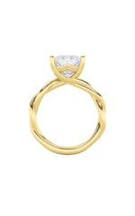 Load image into Gallery viewer, 1CTW Princess Shaped Lab Grown Diamond (F/VS) Twisted Shank Solitaire Engagement Ring in 14K Gold

