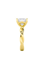 Load image into Gallery viewer, 1CTW Princess Shaped Lab Grown Diamond (F/VS) Twisted Shank Solitaire Engagement Ring in 14K Gold
