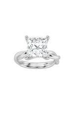 Load image into Gallery viewer, 3CTW Princess Shaped Lab Grown Diamond (F/VS) Twisted Shank Solitaire Engagement Ring in 14K Gold
