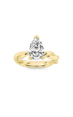 Load image into Gallery viewer, 1CTW Pear Shaped Lab Grown Diamond (F/VS) Twisted Shank Solitaire Engagement Ring in 14K Gold
