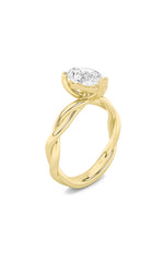 Load image into Gallery viewer, 1CTW Pear Shaped Lab Grown Diamond (F/VS) Twisted Shank Solitaire Engagement Ring in 14K Gold
