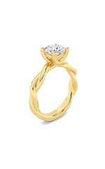 Load image into Gallery viewer, 1.5CTW Round Shaped Lab Grown Diamond (F/VS) Twisted Shank Solitaire Engagement Ring in 14K Gold
