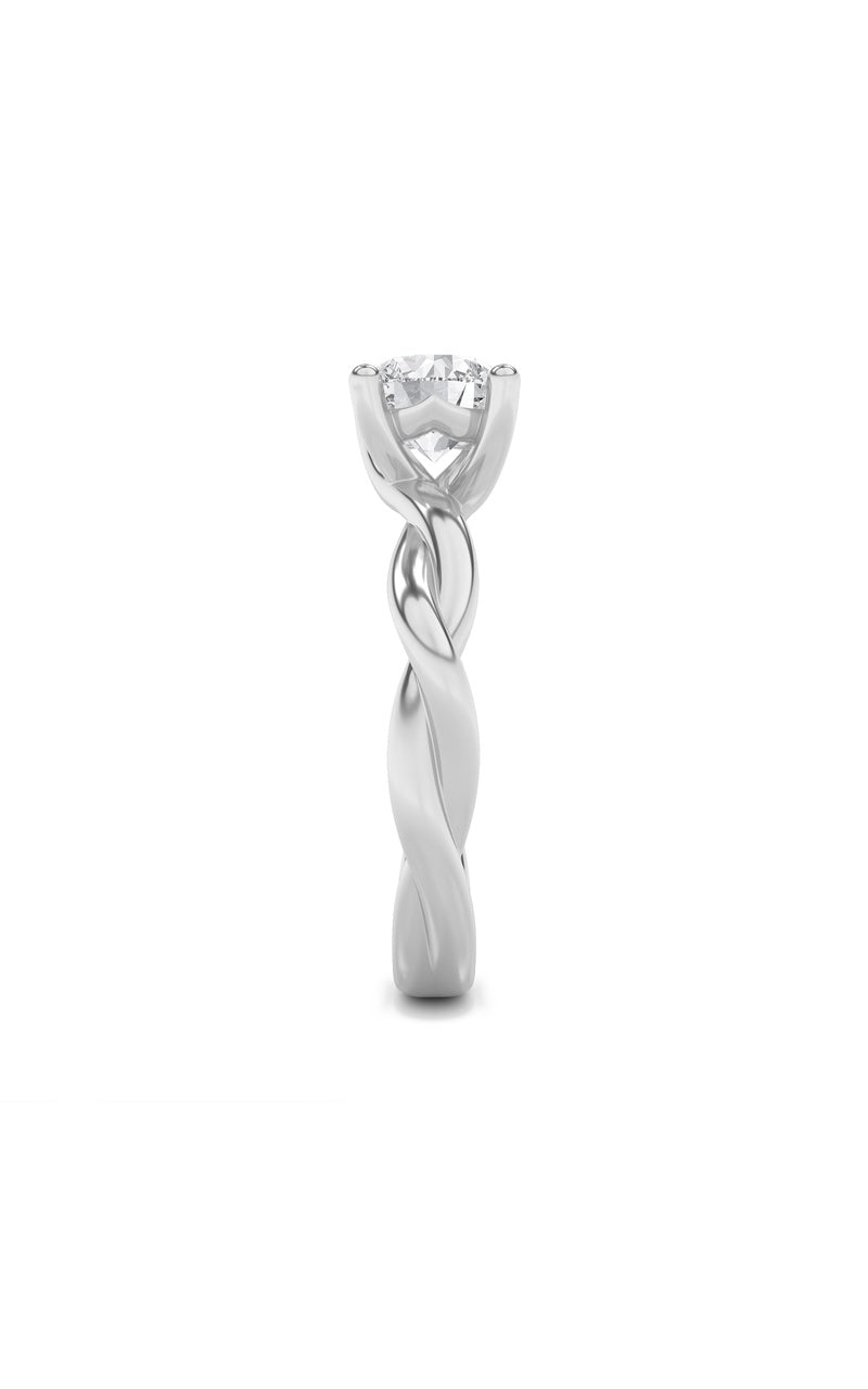 2.5CTW Round Shaped Lab Grown Diamond (F/VS) Twisted Shank Solitaire Engagement Ring in 14K Gold