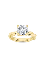 Load image into Gallery viewer, 2.5CTW Round Shaped Lab Grown Diamond (F/VS) Twisted Shank Solitaire Engagement Ring in 14K Gold
