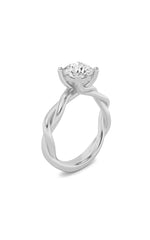 Load image into Gallery viewer, 3CTW Round Shaped Lab Grown Diamond (F/VS) Twisted Shank Solitaire Engagement Ring in 14K Gold
