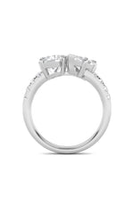 Load image into Gallery viewer, 3CTW Round Shaped Lab Grown Diamond (F/VS) Toi et Moi Engagement Ring in 14K Gold
