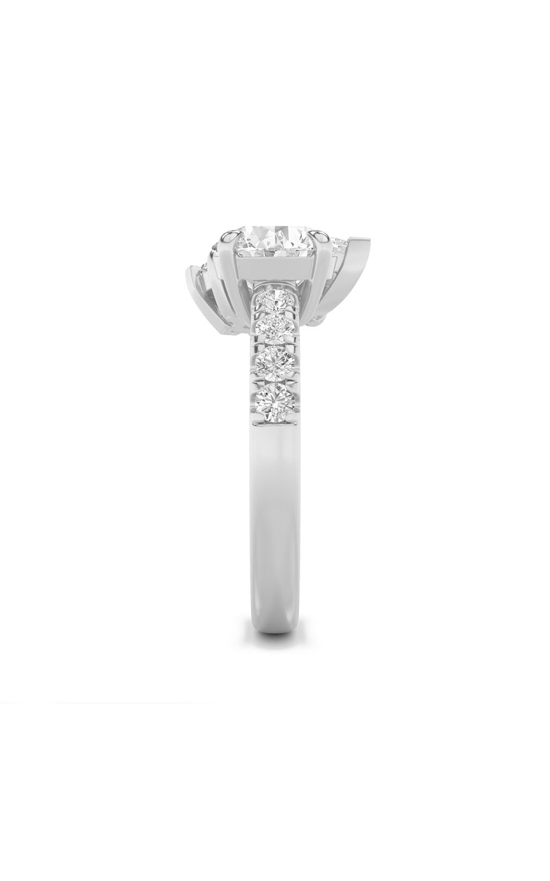 3CTW Round Shaped Lab Grown Diamond (F/VS) Toi et Moi Engagement Ring in 14K Gold