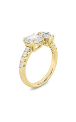 Load image into Gallery viewer, 3CTW Round Shaped Lab Grown Diamond (F/VS) Toi et Moi Engagement Ring in 14K Gold
