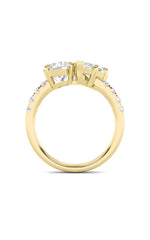 Load image into Gallery viewer, 3CTW Round Shaped Lab Grown Diamond (F/VS) Toi et Moi Engagement Ring in 14K Gold

