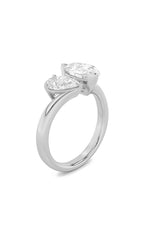 Load image into Gallery viewer, 3CTW Pear Shaped Lab Grown Diamond (F/VS) Toi et Moi Engagement Ring in 14K Gold
