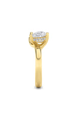 Load image into Gallery viewer, 3CTW Emerald Shaped Lab Grown Diamond (F/VS) Toi et Moi Engagement Ring in 14K Gold
