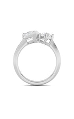 Load image into Gallery viewer, 3CTW Pear Shaped Lab Grown Diamond (F/VS) Toi et Moi Engagement Ring in 14K Gold
