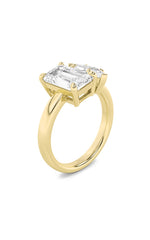Load image into Gallery viewer, 3CTW Emerald Shaped Lab Grown Diamond (F/VS) Toi et Moi Engagement Ring in 14K Gold
