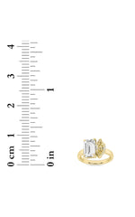 Load image into Gallery viewer, 3CTW Emerald Shaped Lab Grown Diamond (F/VS) Toi et Moi Engagement Ring in 14K Gold
