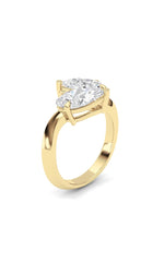 Load image into Gallery viewer, 3CTW Pear Shaped Lab Grown Diamond (G/VS) Toi et Moi Engagement Ring in 14K Gold
