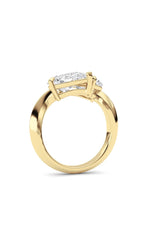 Load image into Gallery viewer, 3CTW Pear Shaped Lab Grown Diamond (G/VS) Toi et Moi Engagement Ring in 14K Gold
