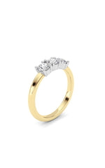Load image into Gallery viewer, 0.75CTW Round Shaped Lab Grown Diamond (F/VS) Three Stone Band Ring in 14K Gold
