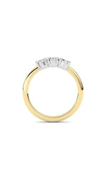 Load image into Gallery viewer, 0.75CTW Round Shaped Lab Grown Diamond (F/VS) Three Stone Band Ring in 14K Gold
