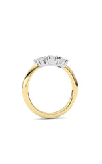 Load image into Gallery viewer, 0.75CTW Round Shaped Lab Grown Diamond (F/VS) Three Stone Band Ring in 14K Gold
