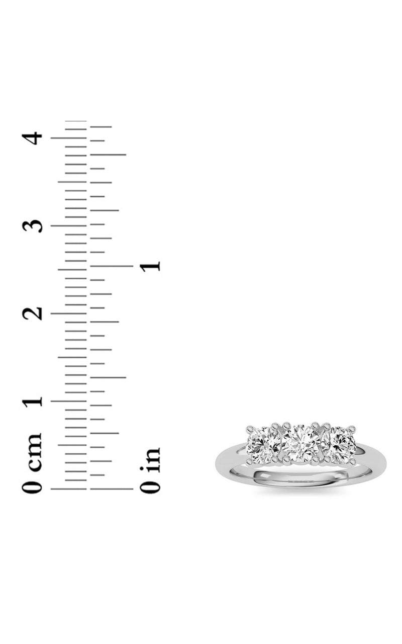 0.75CTW Round Shaped Lab Grown Diamond (F/VS) Three Stone Band Ring in 14K Gold