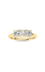 Load image into Gallery viewer, 0.75CTW Round Shaped Lab Grown Diamond (F/VS) Three Stone Band Ring in 14K Gold
