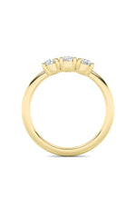 Load image into Gallery viewer, 0.75CTW Round Shaped Lab Grown Diamond (F/VS) Three Stone Band Ring in 14K Gold
