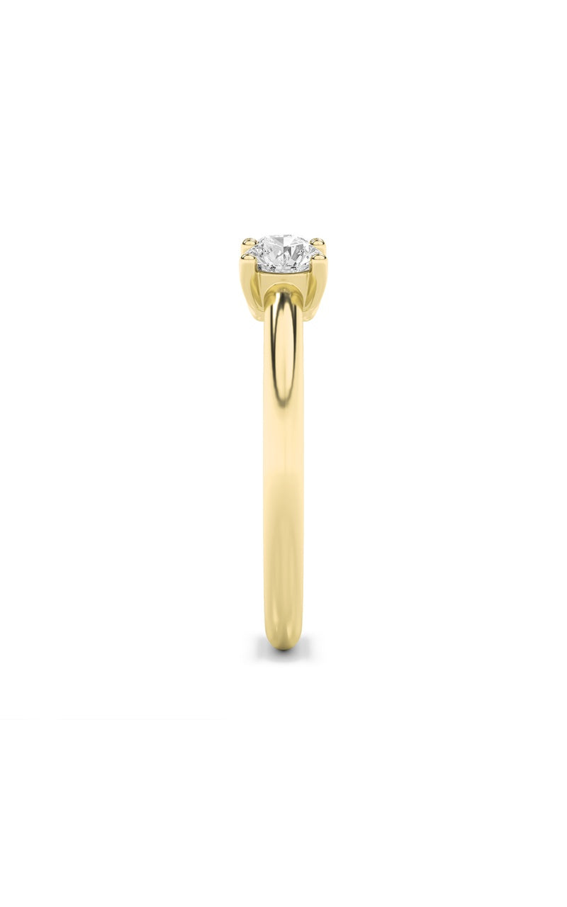 0.75CTW Round Shaped Lab Grown Diamond (F/VS) Three Stone Band Ring in 14K Gold