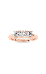Load image into Gallery viewer, 0.75CTW Round Shaped Lab Grown Diamond (F/VS) Three Stone Band Ring in 14K Gold
