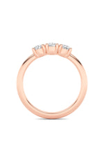 Load image into Gallery viewer, 0.75CTW Round Shaped Lab Grown Diamond (F/VS) Three Stone Band Ring in 14K Gold
