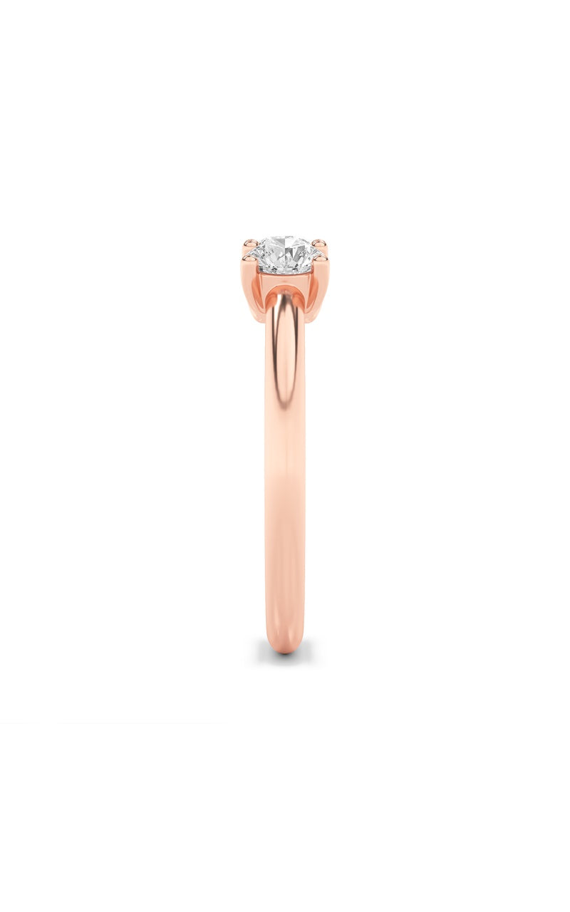 0.75CTW Round Shaped Lab Grown Diamond (F/VS) Three Stone Band Ring in 14K Gold