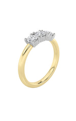 Load image into Gallery viewer, 2CTW Round Shaped Lab Grown Diamond (F/VS) Three Stone Band Ring in 14K Gold
