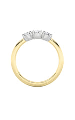 Load image into Gallery viewer, 2CTW Round Shaped Lab Grown Diamond (F/VS) Three Stone Band Ring in 14K Gold
