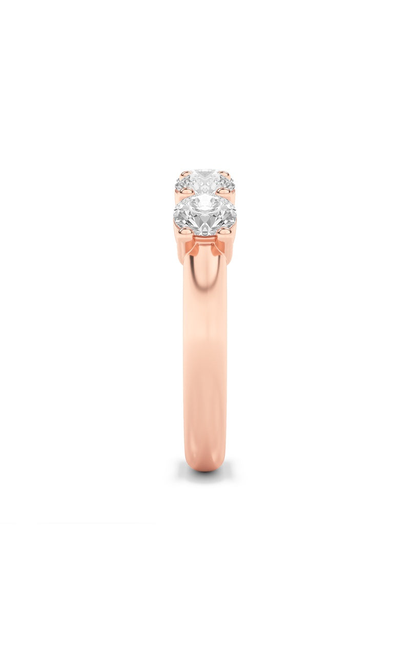 1.5CTW Round Shaped Lab Grown Diamond (F/VS) Five Stone Band Ring in 14K Gold