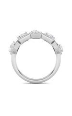 Load image into Gallery viewer, 1.33CTW Mix Shaped Lab Grown Diamond (F/VS) Five StoneHalo Fashion Ring in 14K Gold
