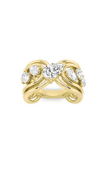 Load image into Gallery viewer, 2CTW Pear Shaped Lab Grown Diamond (F/VS) Seven Stone Fashion Ring in 14K Gold
