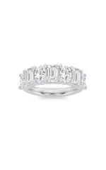 Load image into Gallery viewer, 3CTW Emerald Shaped Lab Grown Diamond (F/VS) Seven Stone Band Ring in 14K Gold
