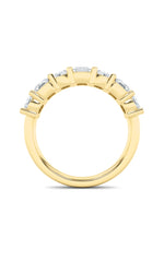 Load image into Gallery viewer, 3CTW Emerald Shaped Lab Grown Diamond (F/VS) Seven Stone Band Ring in 14K Gold
