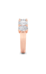 Load image into Gallery viewer, 3CTW Emerald Shaped Lab Grown Diamond (F/VS) Seven Stone Band Ring in 14K Gold
