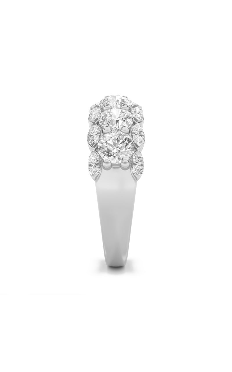 2CTW Round Shaped Lab Grown Diamond (F/VS) Multi Stone Band Ring in 14K Gold